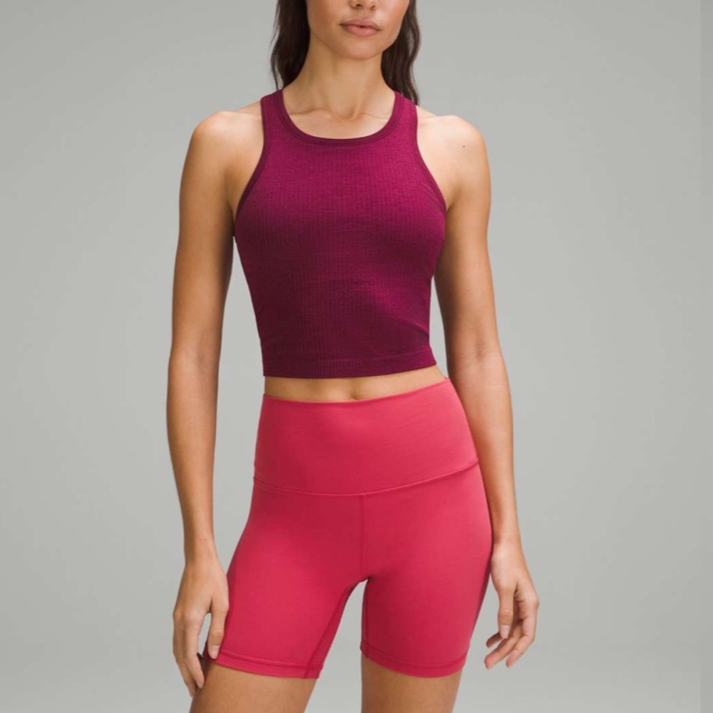 Lululemon Ebb to Street Cropped Racerback Tank Top Deep Luxe